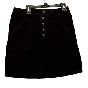 Hollister Black Ultra High Rise Button Fly Denim Skirt Size 5